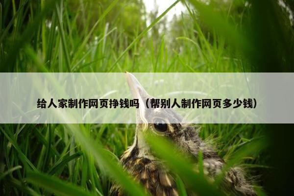 给人家制作网页挣钱吗（帮别人制作网页多少钱）
