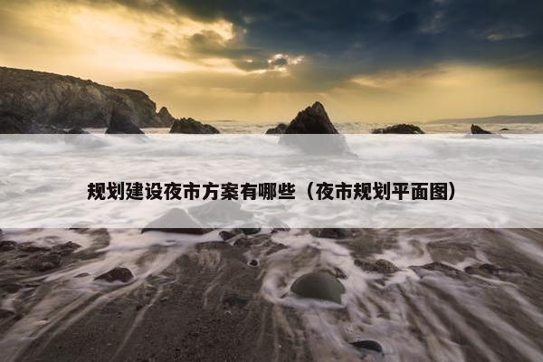 规划建设夜市方案有哪些（夜市规划平面图）