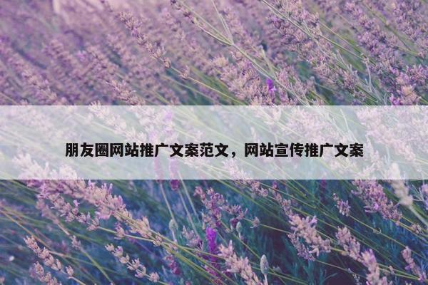 朋友圈网站推广文案范文，网站宣传推广文案