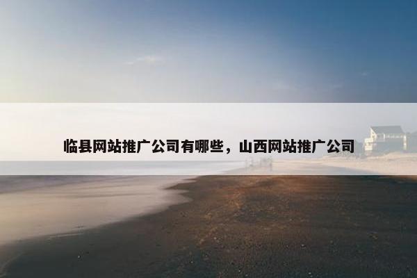 临县网站推广公司有哪些，山西网站推广公司