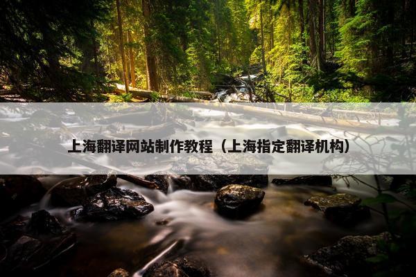 上海翻译网站制作教程（上海指定翻译机构）