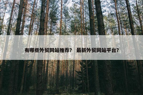 有哪些外贸网站推荐？ 最新外贸网站平台？