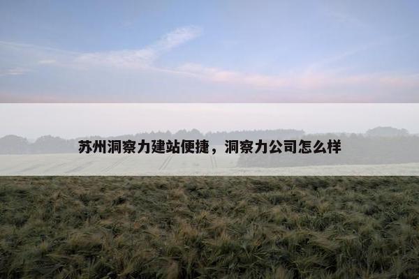苏州洞察力建站便捷，洞察力公司怎么样