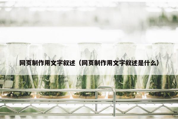 网页制作用文字叙述（网页制作用文字叙述是什么）