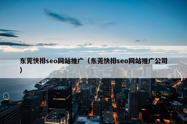 东莞快排seo网站推广（东莞快排seo网站推广公司）