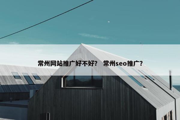 常州网站推广好不好？ 常州seo推广？