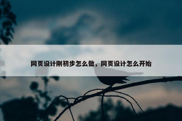 网页设计刚初步怎么做，网页设计怎么开始