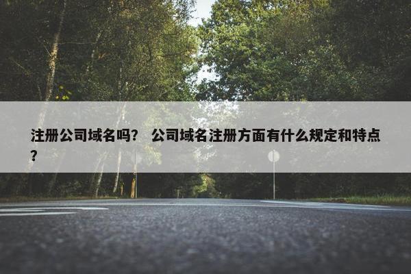 注册公司域名吗？ 公司域名注册方面有什么规定和特点？