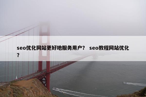 seo优化网站更好地服务用户？ seo教程网站优化？