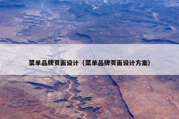 菜单品牌页面设计（菜单品牌页面设计方案）