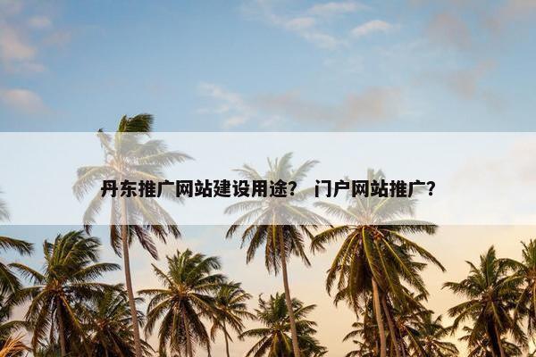 丹东推广网站建设用途？ 门户网站推广？