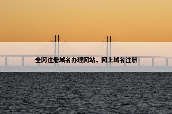 全网注册域名办理网站，网上域名注册