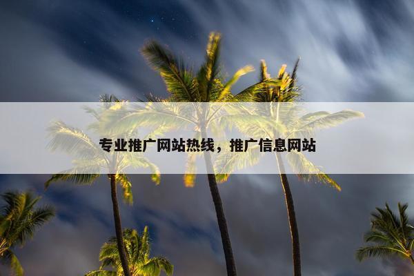 专业推广网站热线，推广信息网站