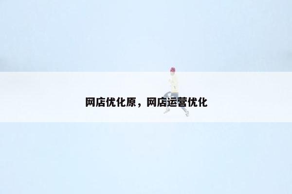 网店优化原，网店运营优化