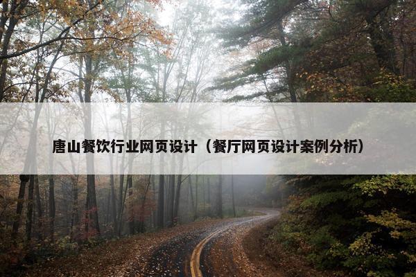 唐山餐饮行业网页设计（餐厅网页设计案例分析）