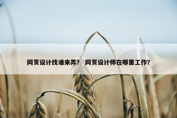 网页设计找谁来弄？ 网页设计师在哪里工作？
