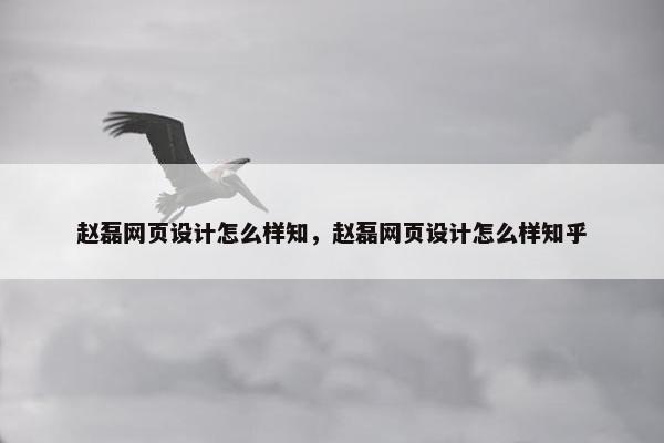赵磊网页设计怎么样知，赵磊网页设计怎么样知乎