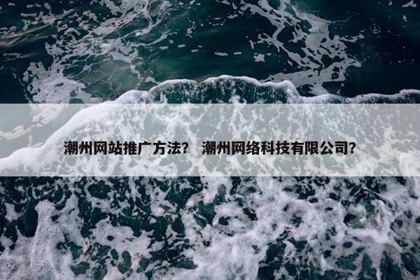 潮州网站推广方法？ 潮州网络科技有限公司？