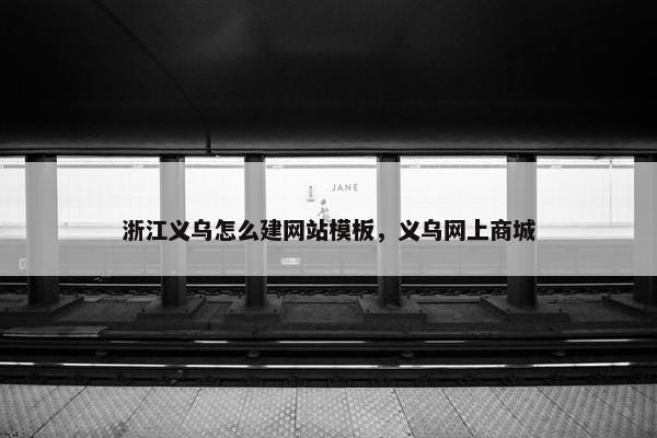 浙江义乌怎么建网站模板，义乌网上商城
