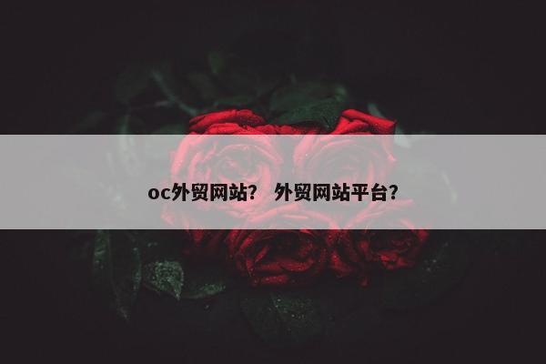 oc外贸网站？ 外贸网站平台？