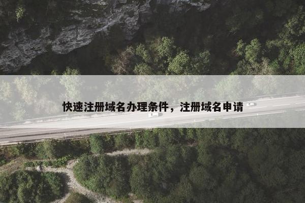 快速注册域名办理条件，注册域名申请