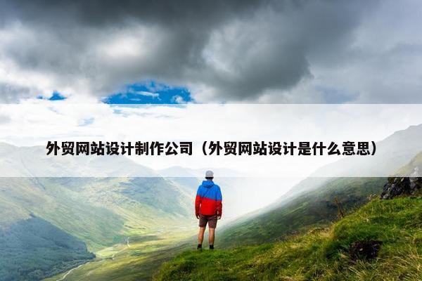 外贸网站设计制作公司（外贸网站设计是什么意思）
