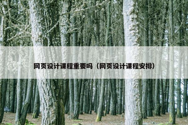 网页设计课程重要吗（网页设计课程安排）