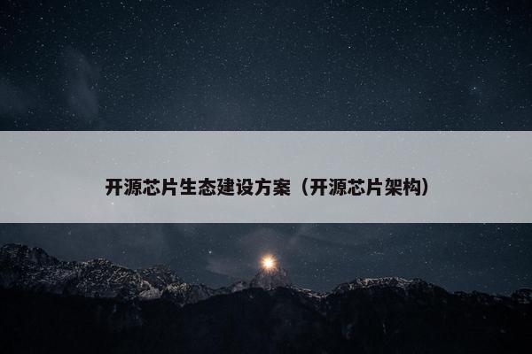 开源芯片生态建设方案（开源芯片架构）