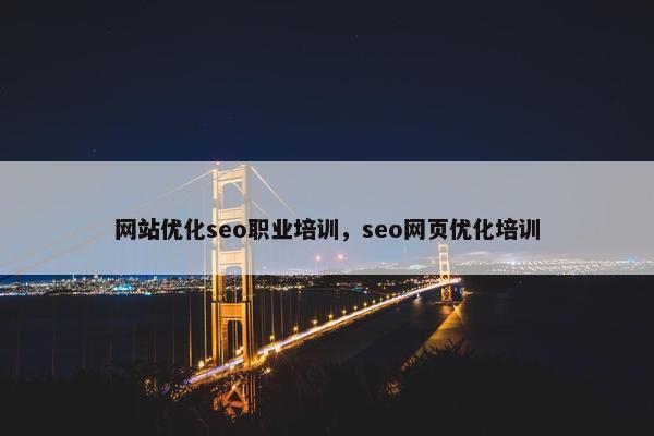 网站优化seo职业培训，seo网页优化培训