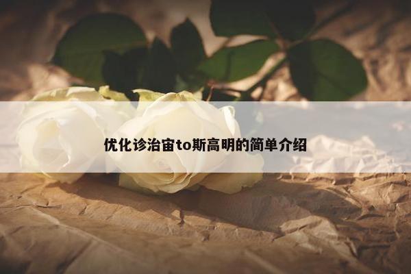优化诊治宙to斯高明的简单介绍
