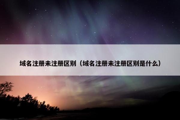 域名注册未注册区别（域名注册未注册区别是什么）
