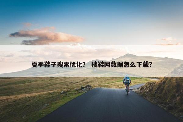 夏季鞋子搜索优化？ 搜鞋网数据怎么下载？