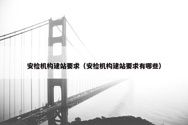 安检机构建站要求（安检机构建站要求有哪些）