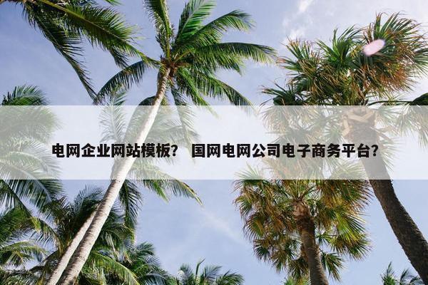 电网企业网站模板？ 国网电网公司电子商务平台？