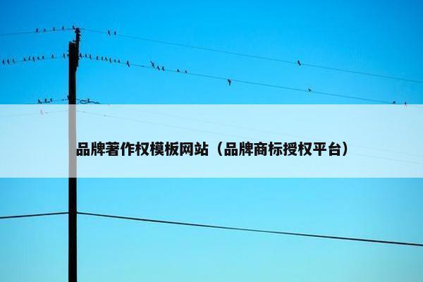 品牌著作权模板网站（品牌商标授权平台）