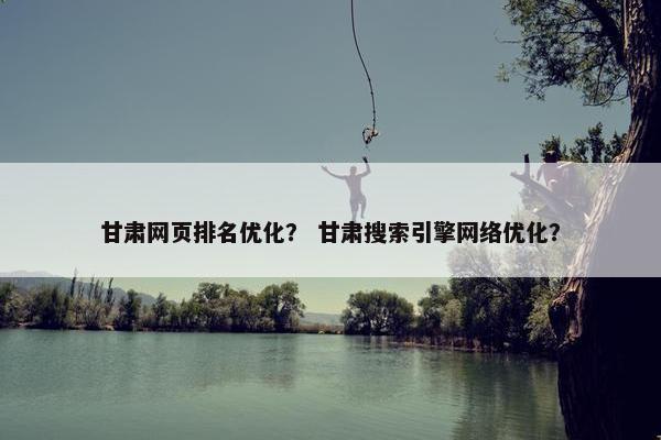 甘肃网页排名优化？ 甘肃搜索引擎网络优化？