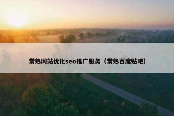 常熟网站优化seo推广服务（常熟百度贴吧）
