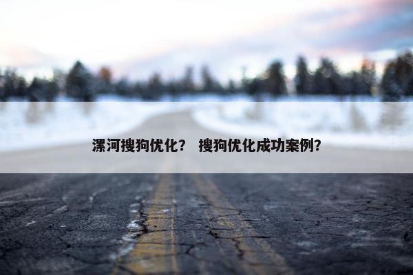 漯河搜狗优化？ 搜狗优化成功案例？