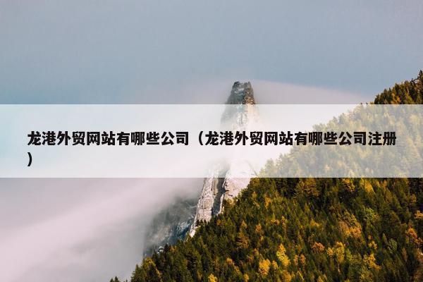 龙港外贸网站有哪些公司（龙港外贸网站有哪些公司注册）