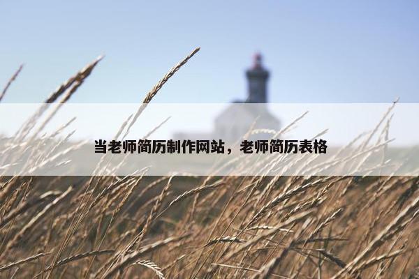 当老师简历制作网站，老师简历表格