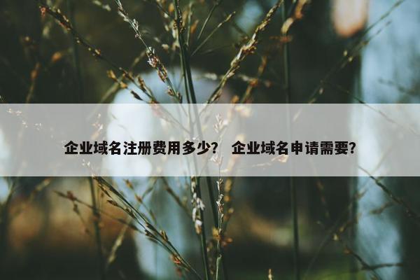 企业域名注册费用多少？ 企业域名申请需要？