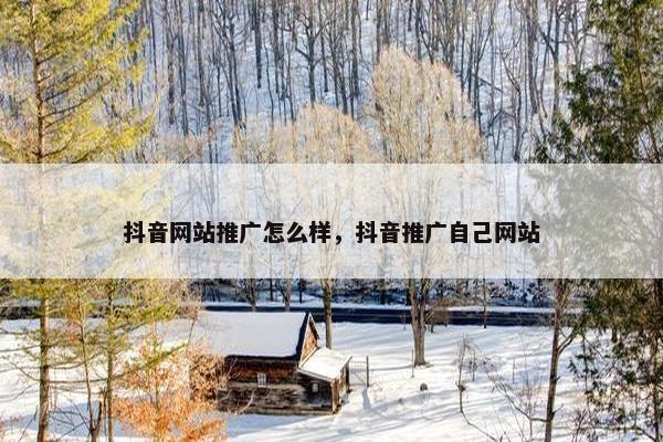 抖音网站推广怎么样，抖音推广自己网站