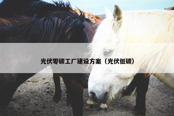 光伏零碳工厂建设方案（光伏低碳）