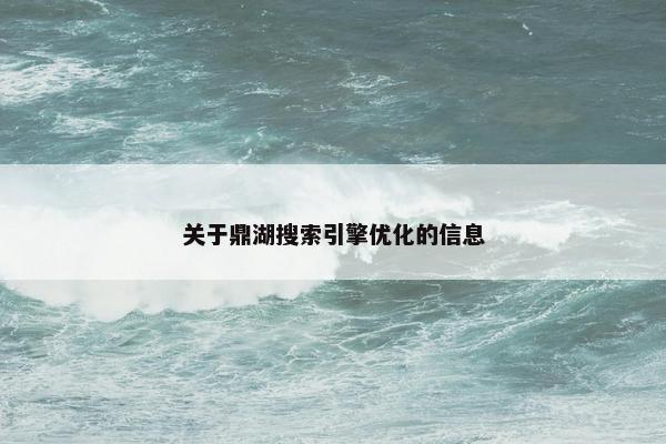 关于鼎湖搜索引擎优化的信息
