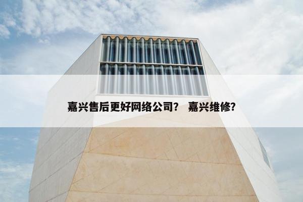 嘉兴售后更好网络公司？ 嘉兴维修？