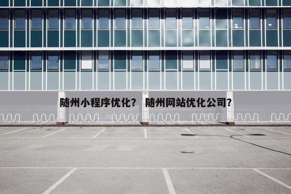 随州小程序优化？ 随州网站优化公司？