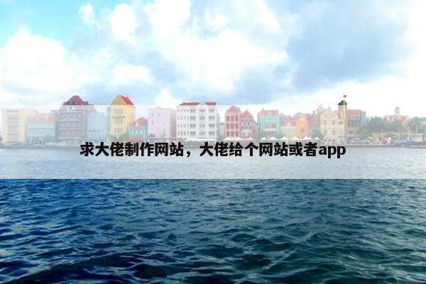 求大佬制作网站，大佬给个网站或者app