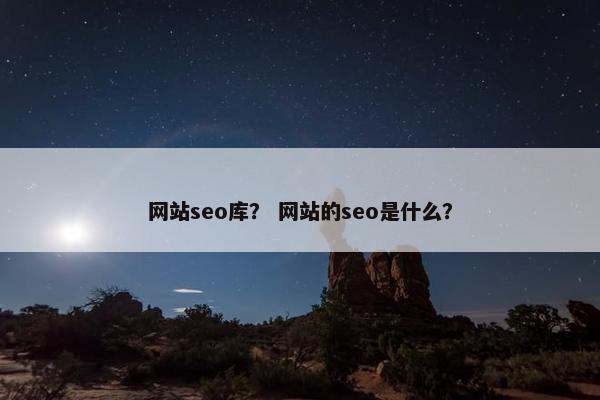 网站seo库？ 网站的seo是什么？