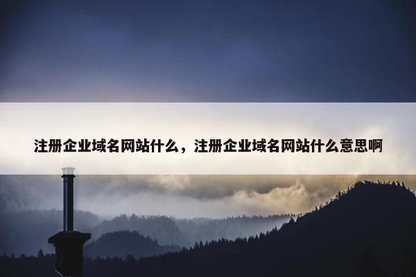注册企业域名网站什么，注册企业域名网站什么意思啊