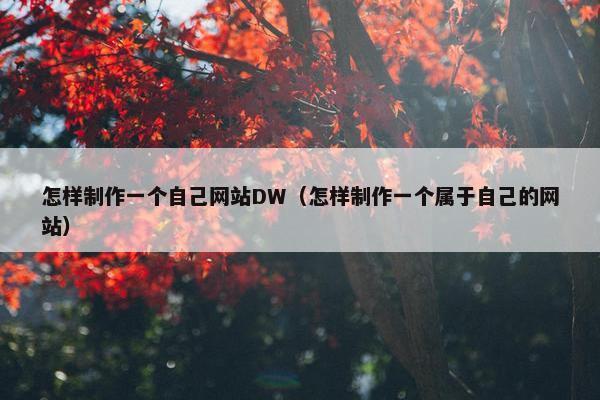 怎样制作一个自己网站DW（怎样制作一个属于自己的网站）